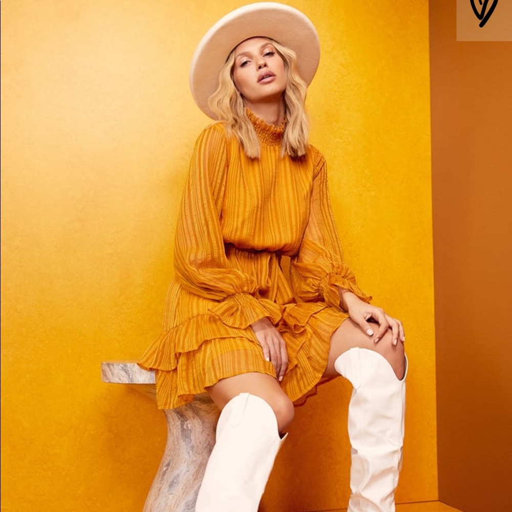 Sweetest Memories Marigold Yellow Ruffled Dress
